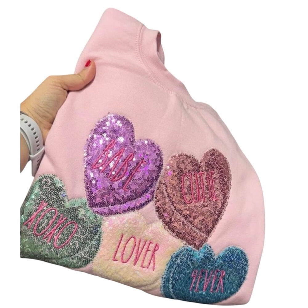 NWT Conversation Candy Hearts Sweatshirt - Picture 2 of 4